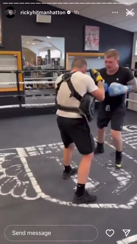 Watch Hatton work out on pads as boxing legend shows off incredible body transformation