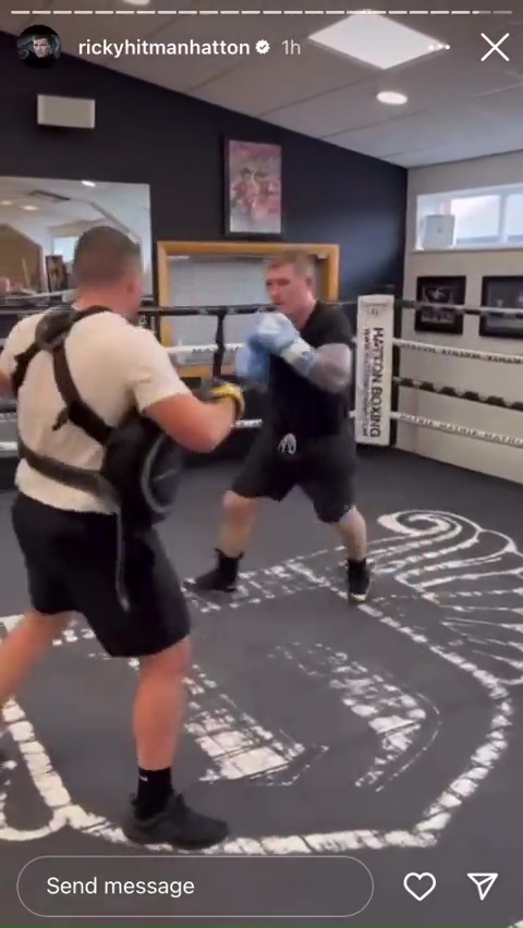 Watch Hatton work out on pads as boxing legend shows off incredible body transformation