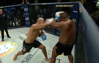 Horrific moment former UFC champ Junior dos Santos dislocated shoulder during fight as concerned opponent stops bout