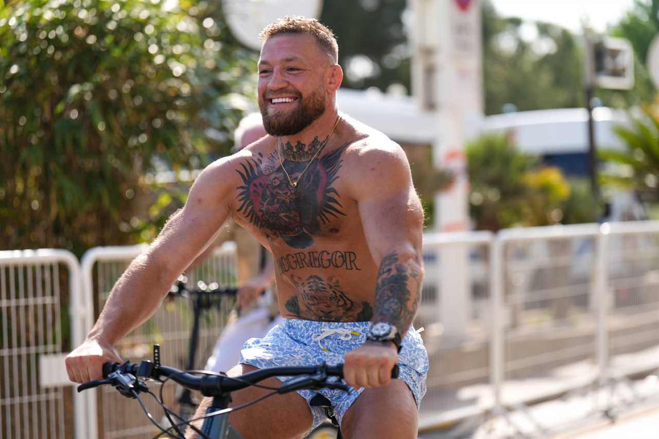 Conor McGregor takes a bike ride while Dee Devlin and Dee McGregor glam up at the red carpet at Cannes Film Festival