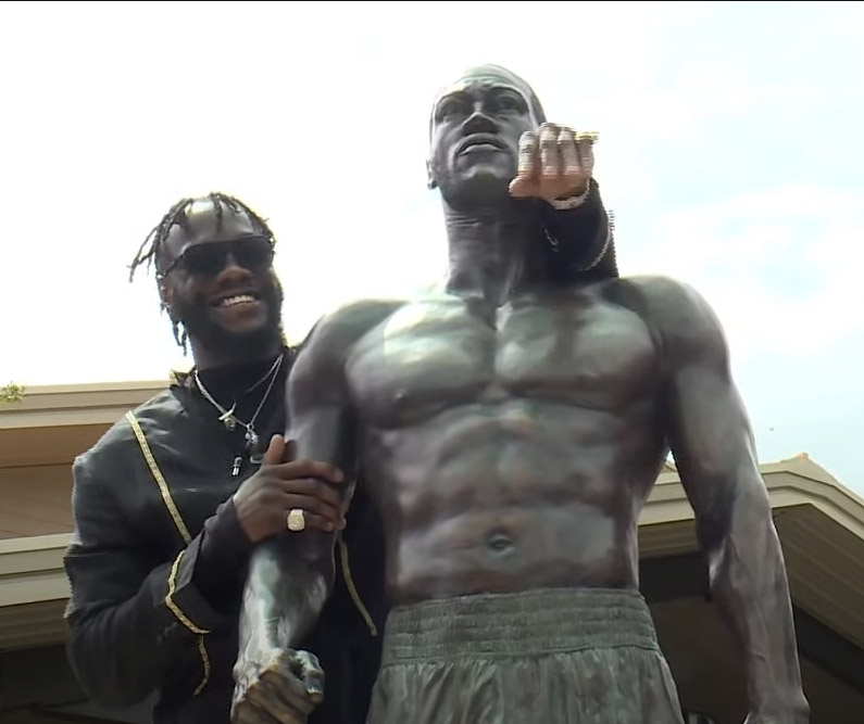 Deontay Wilder CONFIRMS boxing returns as ex-world champion has statue unveiled at hometown