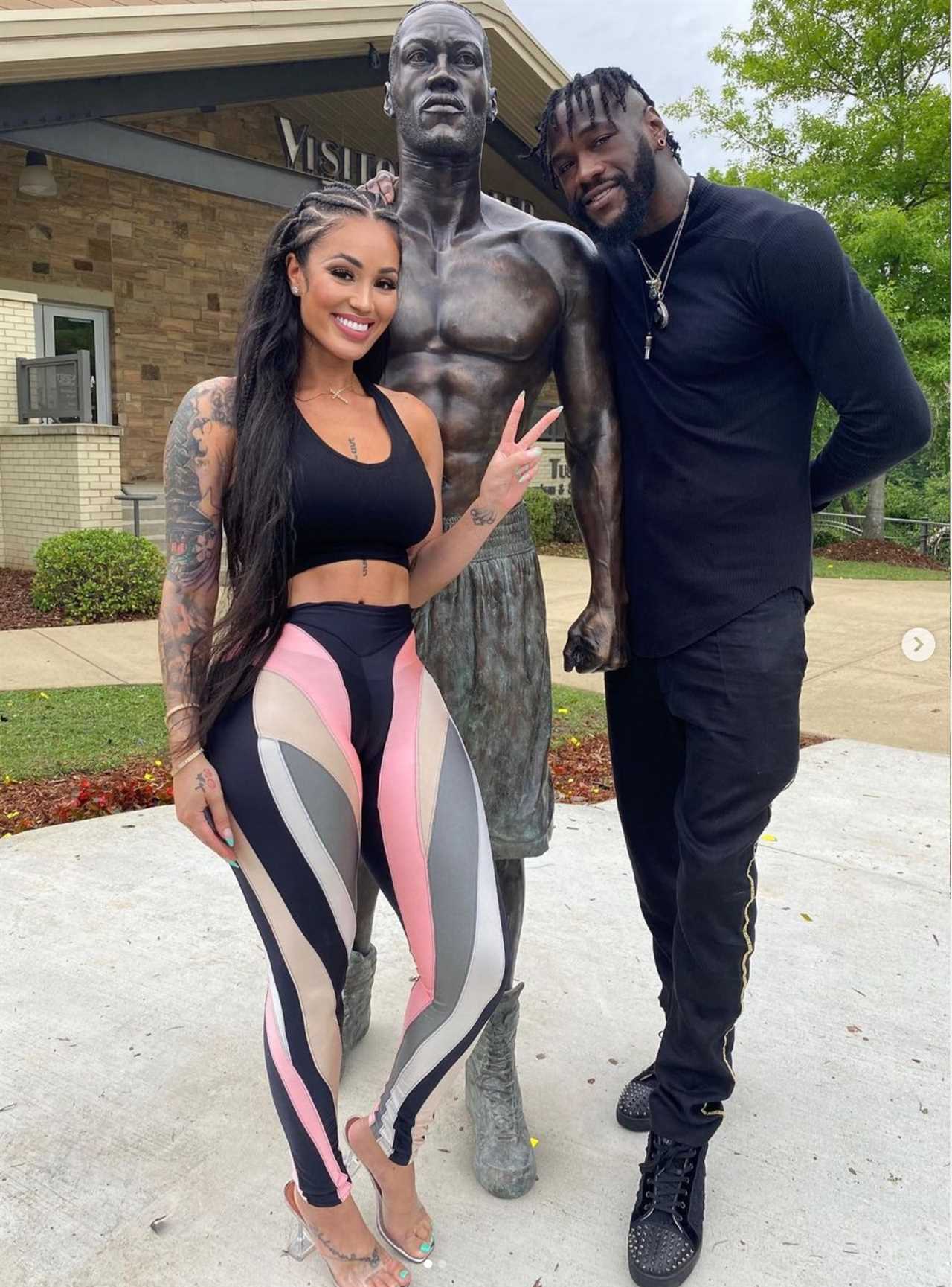 Telli Swift, Deontay Wilder's girlfriend, writes an emotional post about her feelings after a boxer unveiled a statue