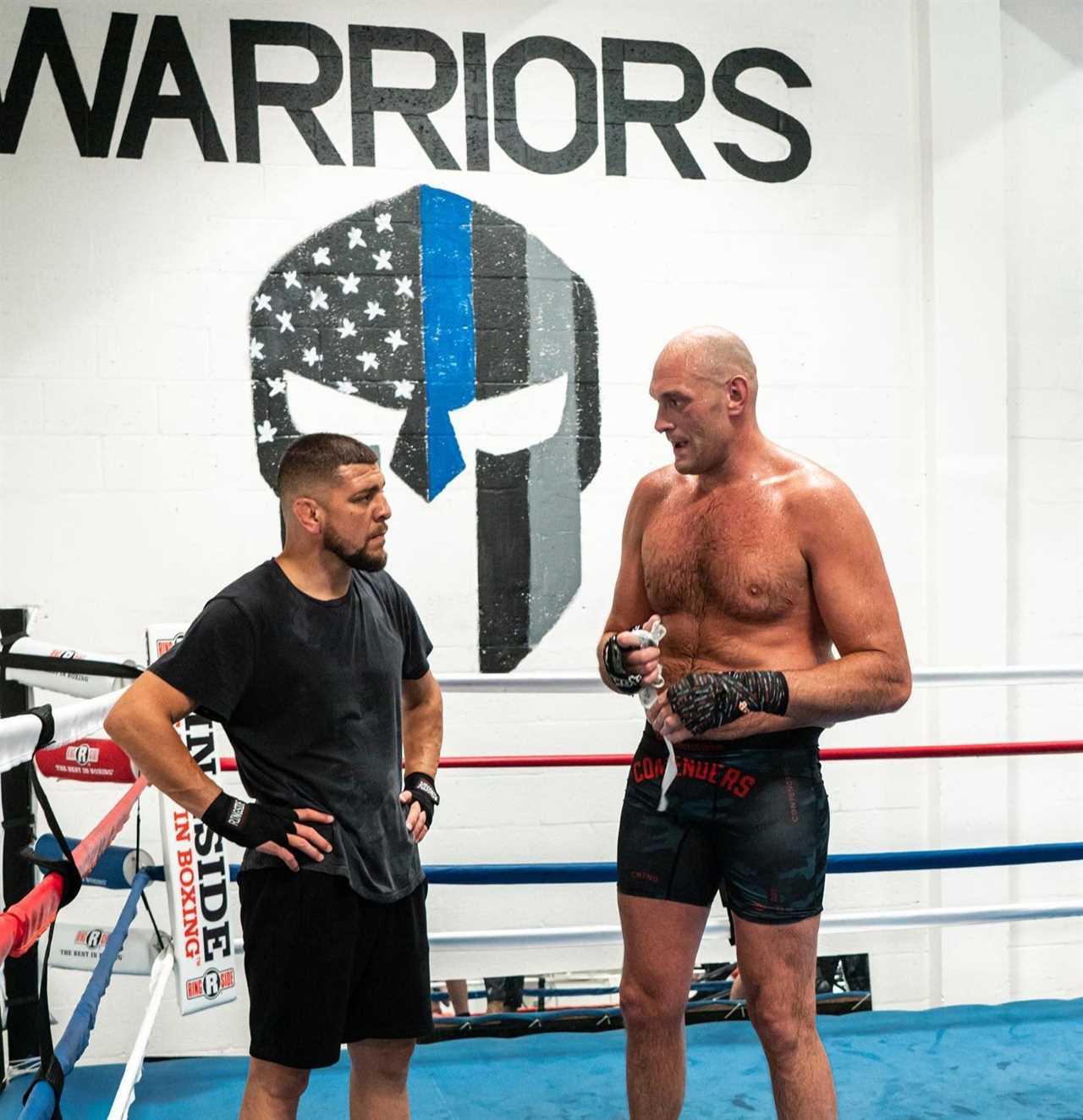 After hinting at MMA switching in throwback snaps, Tyson Fury trains alongside UFC star Nick Diaz.