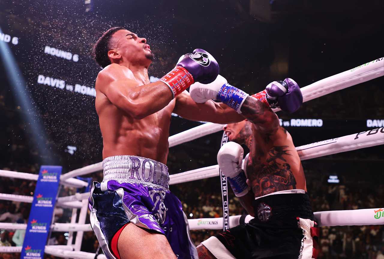 Watch as Ryan Garcia loses $20,000 in ringside bet with Errol Spence Jr on Gervonta Davis’ fight with Rolando Romero