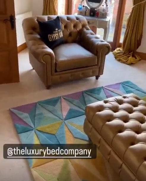 Tyson Fury shows off his and wife Paris’ new custom-made gold bed and sofa and jokes it will ‘get a lot of action’