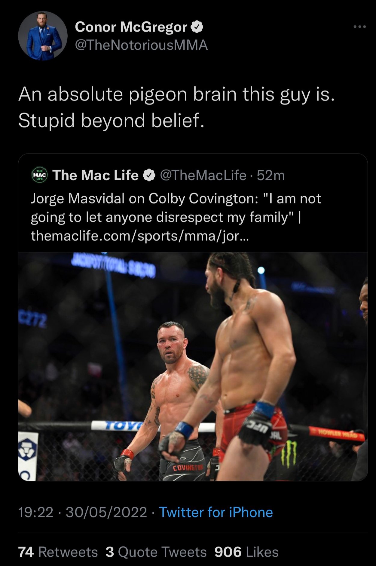 Jorge Masvidal labels Conor McGregor as a rat b***h over his Twitter antics during the UFC's blockbuster clash with Notorious