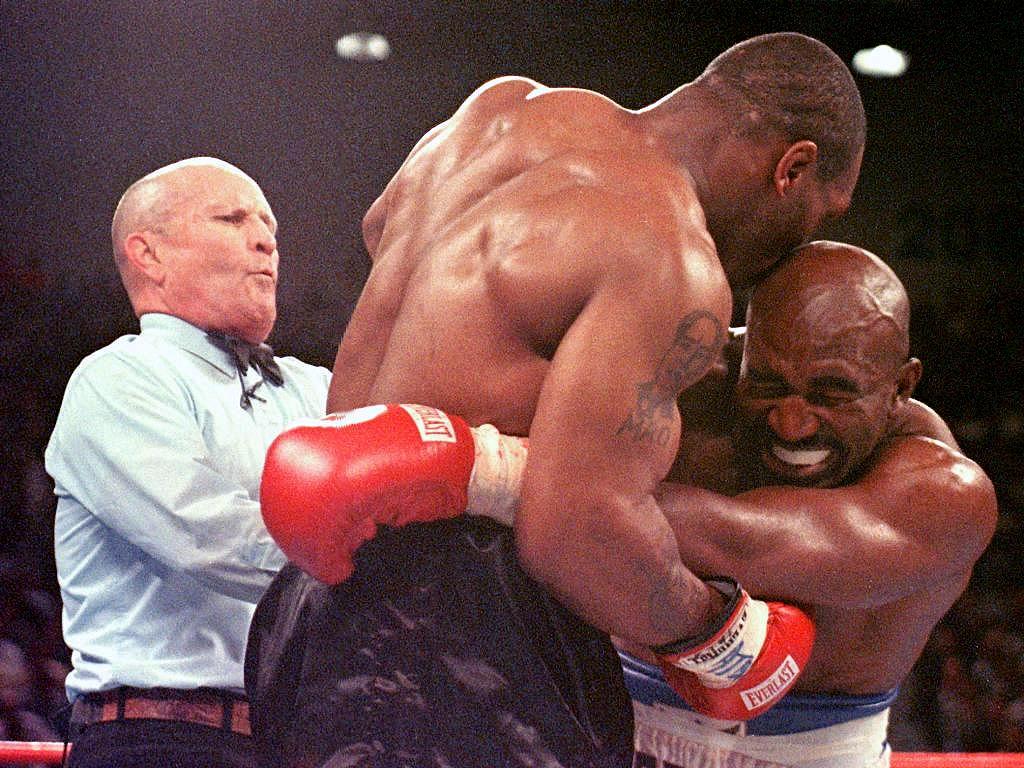 Mike Tyson describes how Evander Holyfield's ears tasted 25 years after he bit his rival in the ring.