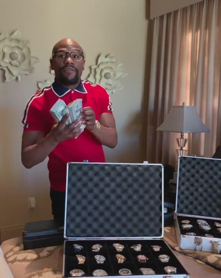 Floyd Mayweather, boxing legend, flaunts 41 watches with diamond-encrusted dials worth an astonishing $20million