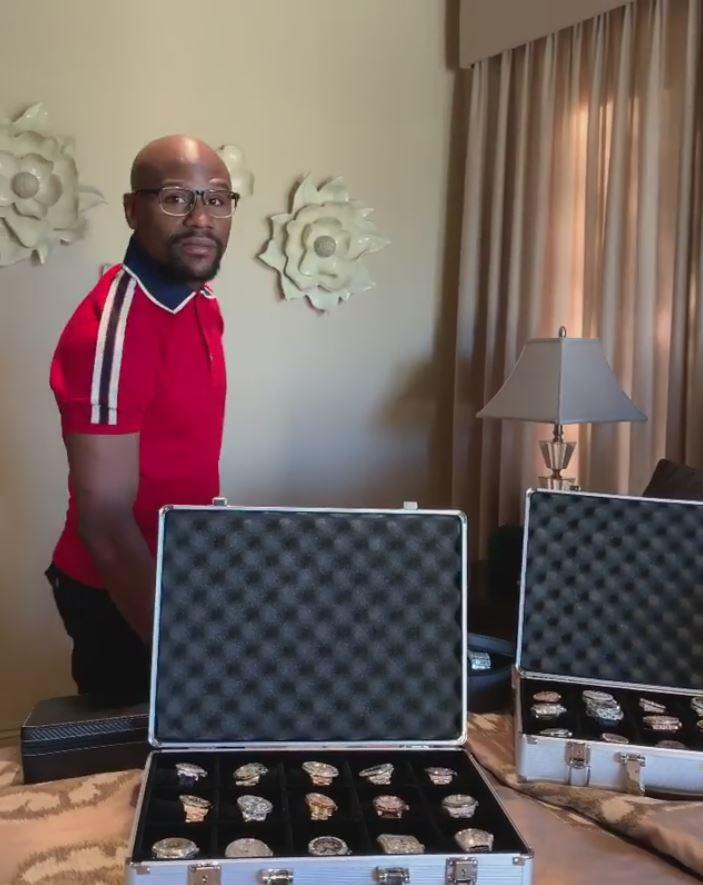 Floyd Mayweather, boxing legend, flaunts 41 watches with diamond-encrusted dials worth an astonishing $20million
