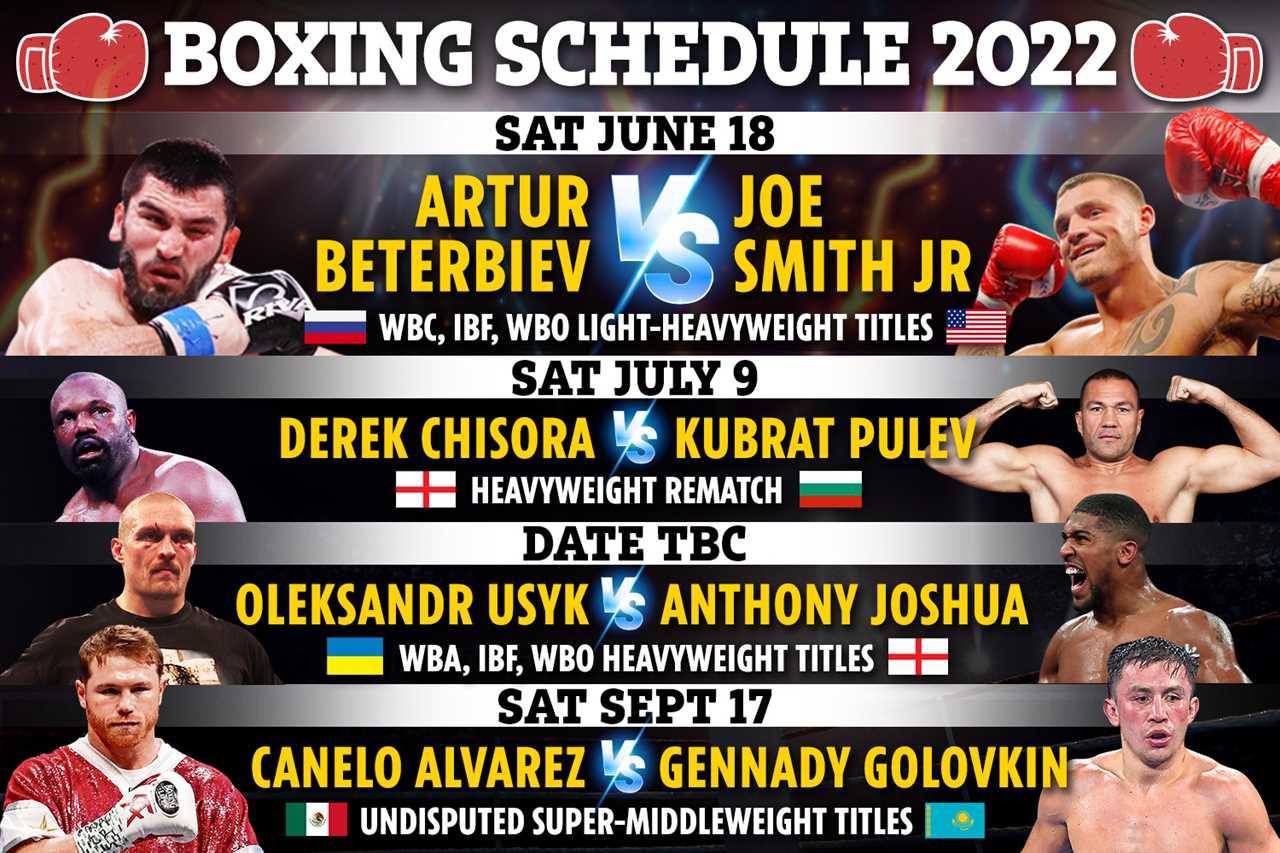Boxing schedule 2022: Upcoming fights, fixture schedule including Dubois vs Bryan THIS WEEKEND, Joshua vs Usyk 2 DATE