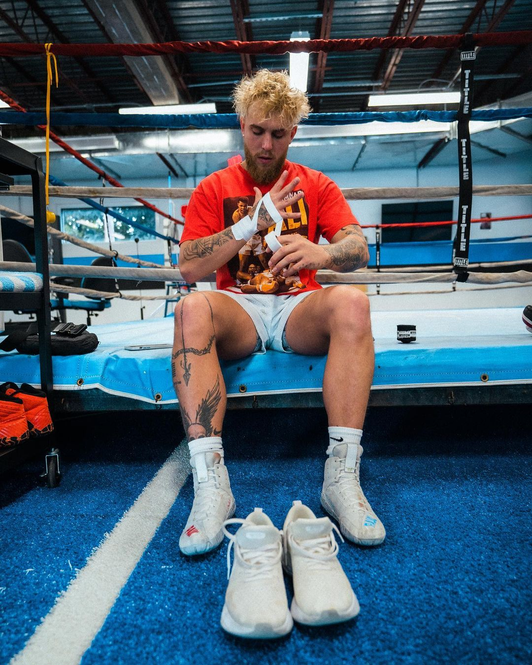 After a heated training row, Jake Paul's sparring partner offered to fight YouTube star with one hand.