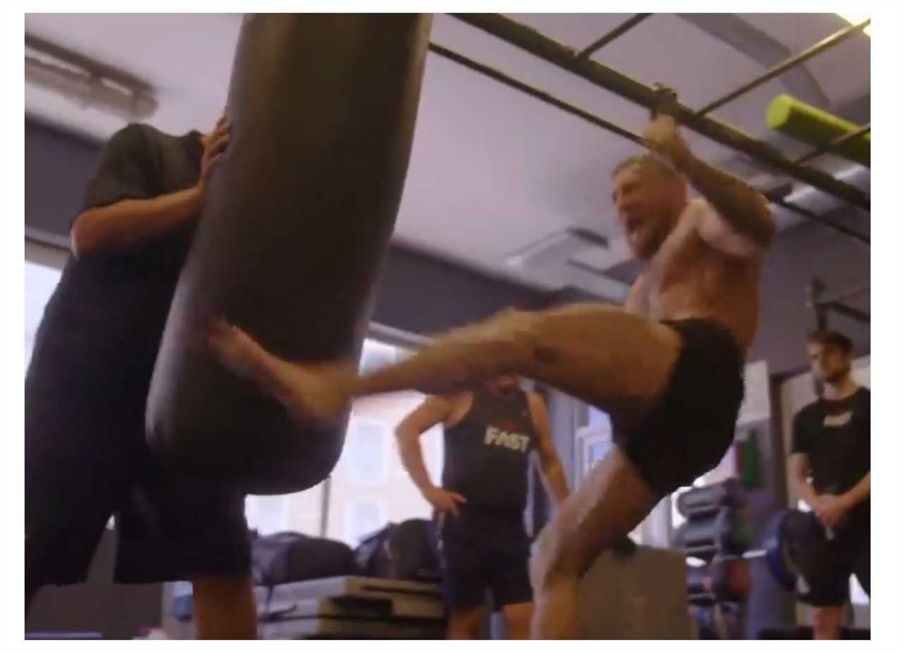 Conor McGregor seen kick for the first time since horror leg injury. UFC star continues training in preparation for his comeback