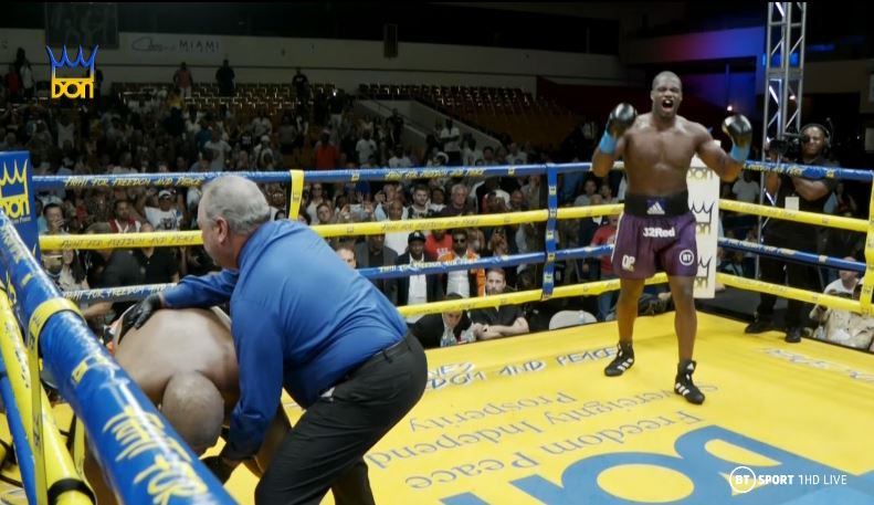 Watch Daniel Dubois KO Trevor Bryan in Miami with a violent left-hook as he targets fight with Dillian Whyte