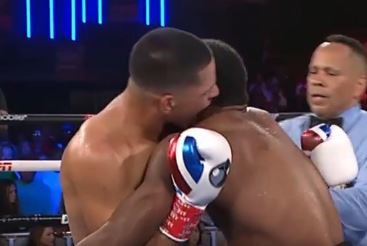 Moment Berlanga tries to BITE opponent Angulo’s ear and then admits after fight ‘I was about to do a Mike Tyson on him’