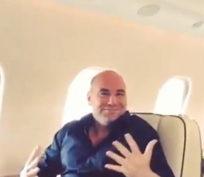 Watch Mike Tyson punch Dana White, UFC boss, and kick him out of a private jet seat. Then write 'd ***' to his head as a prank.