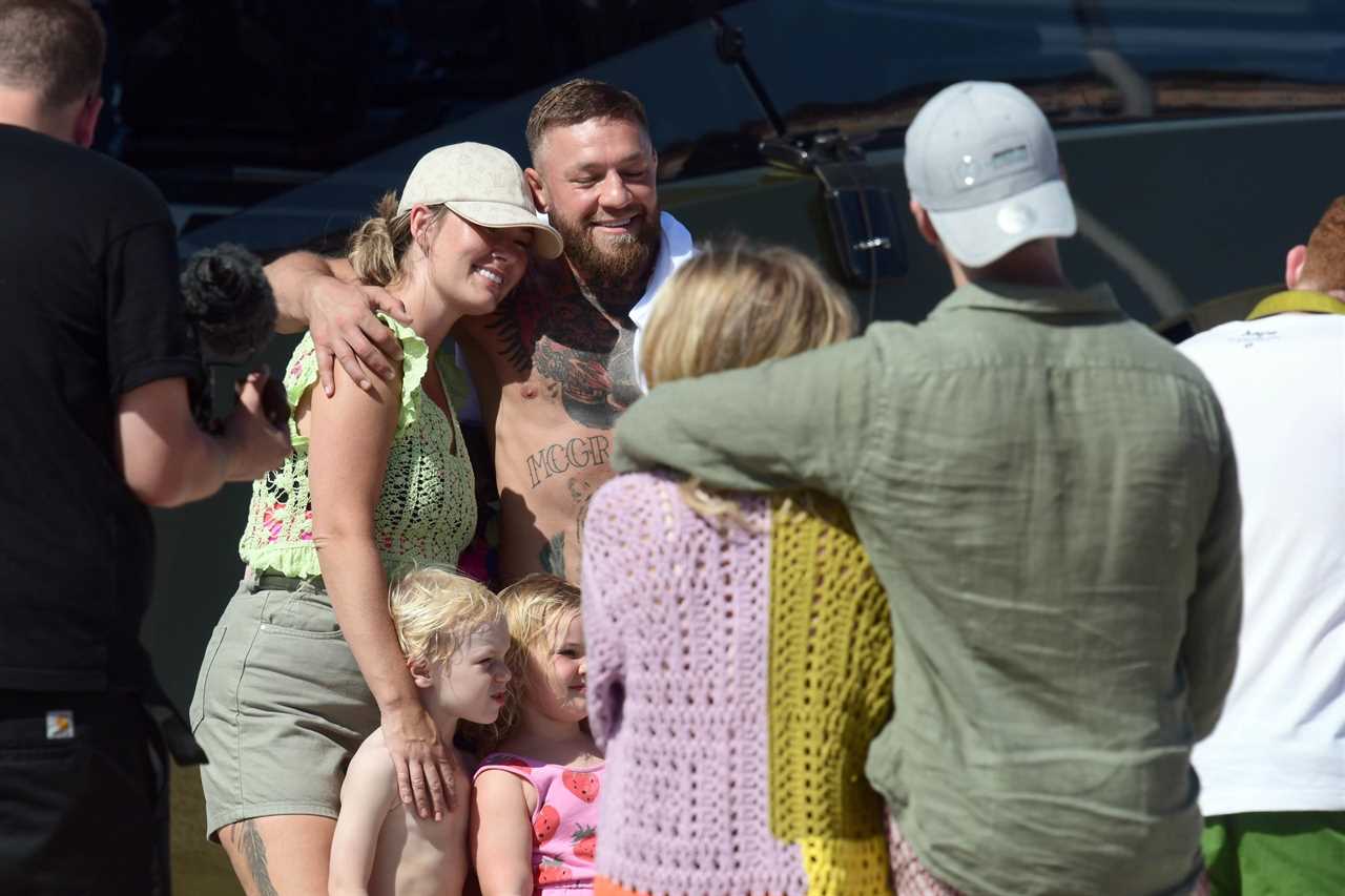 Conor McGregor takes Dee Devlin on a spin as he drives his PS2.7m Lamborghini Yacht across the south coast of France.