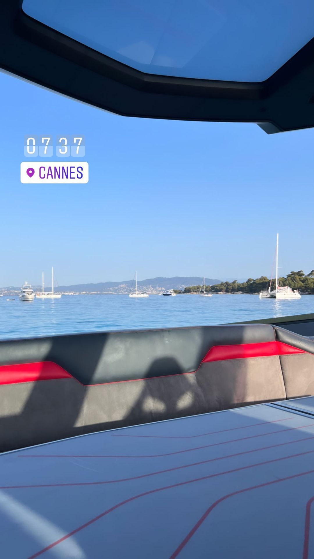 Conor McGregor takes Dee Devlin on a spin as he drives his PS2.7m Lamborghini Yacht across the south coast of France.