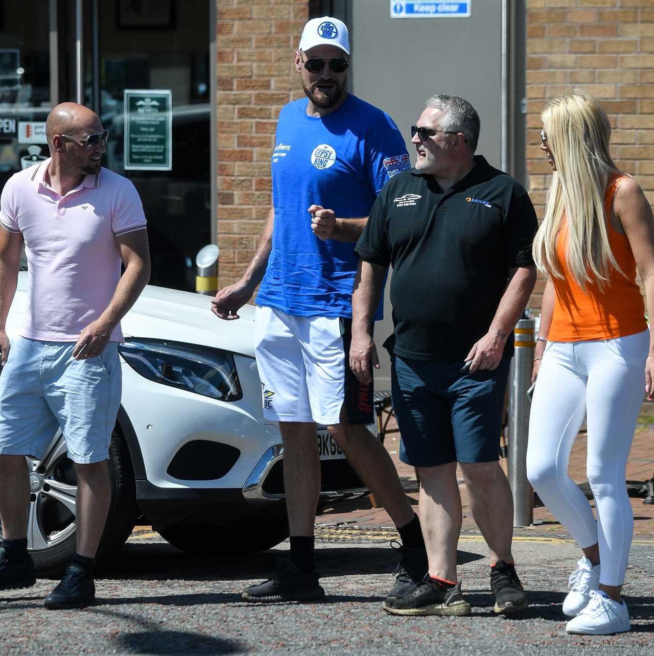Tyson Fury eats lunch after a day of filming, before getting into a PS250k Ferrari amid talk about a return to boxing