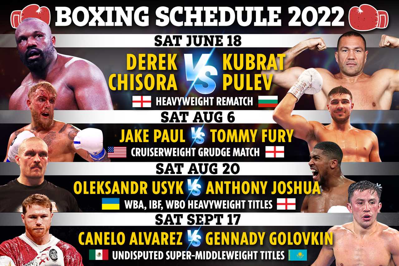 Boxing schedule 2022: Upcoming fights, fixture schedule including Jake Paul next fight CONFIRMED, Joshua vs Usyk 2 date