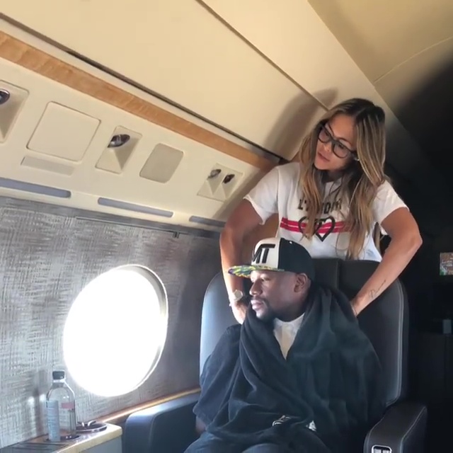 Floyd Mayweather's private jet worth $50 million with his name on it, masseuses, TVs, luxurious seats and big-money poker