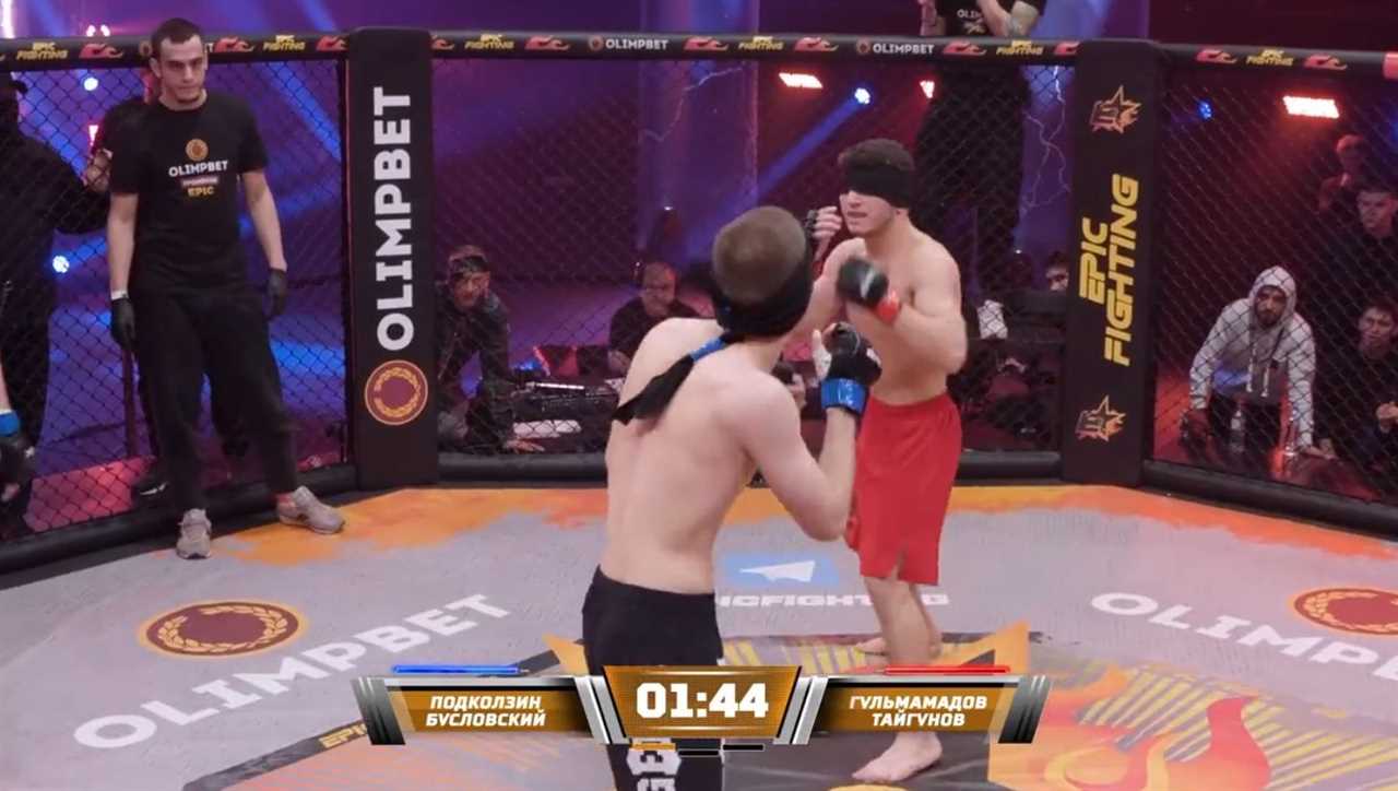 Check out the shocking moment Russian MMA fighters are bloodied in an outrageous BLINDFOLDED fight
