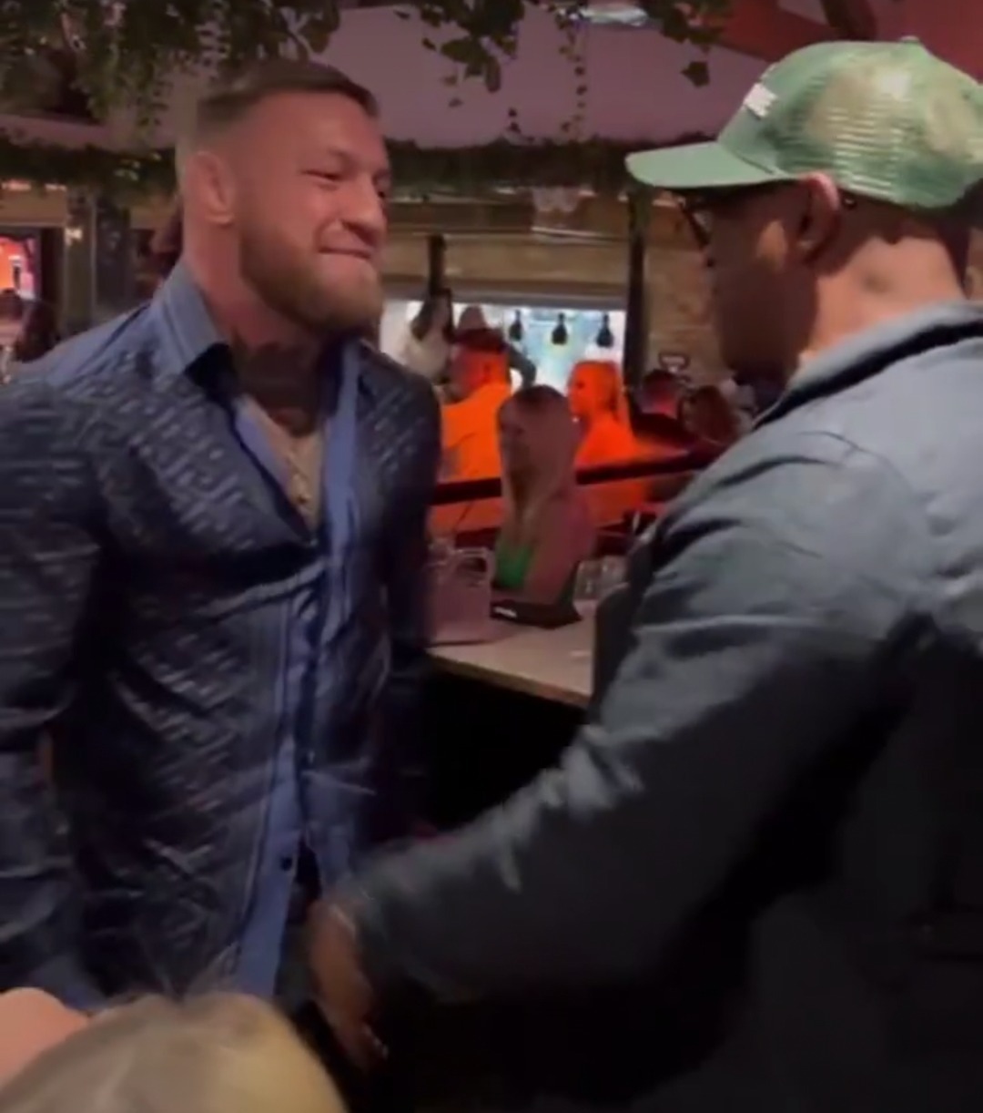 Conor McGregor, UFC fighter, welcomes Ian Wright at The Black Forge Inn for Arsenal legend parties in Dublin