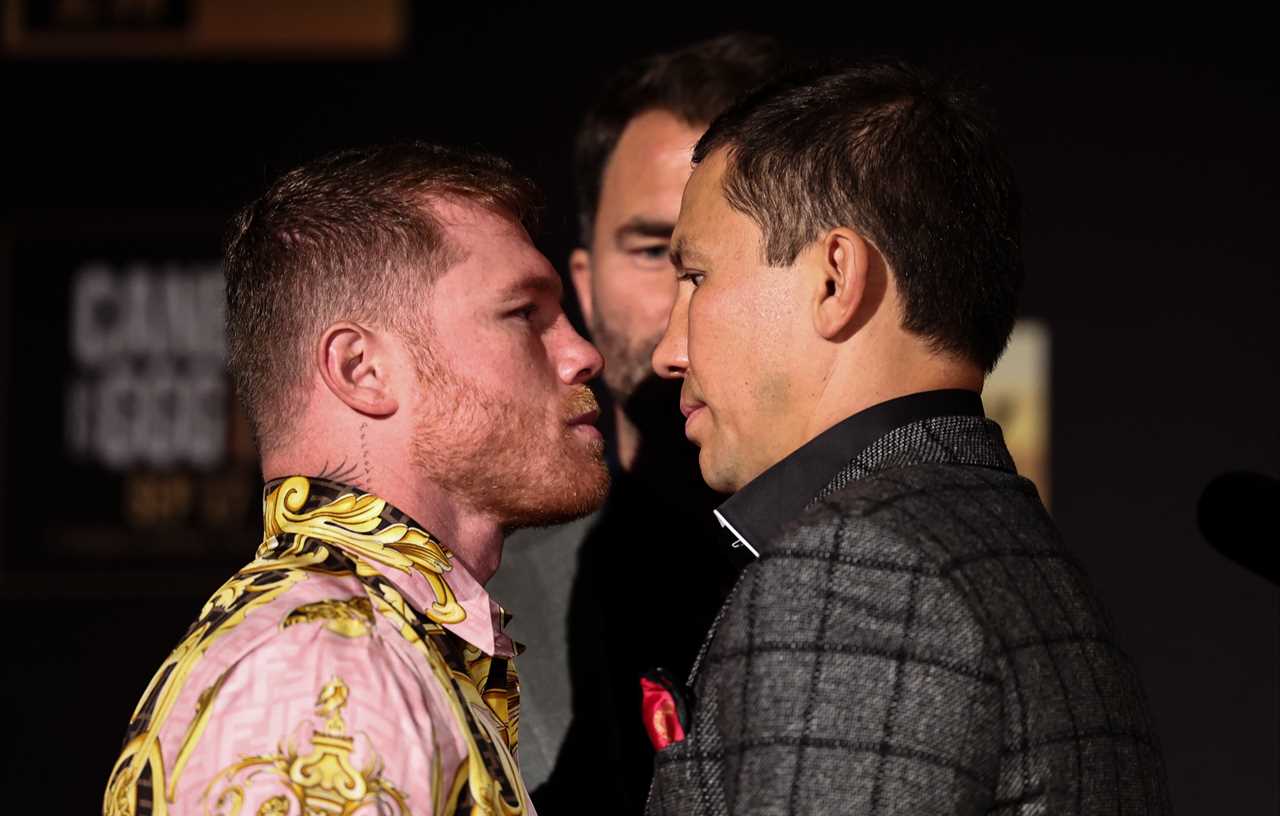 This rivalry is legendary - Canelo and GGG face off as they throw the first pitch at Yankee Stadium