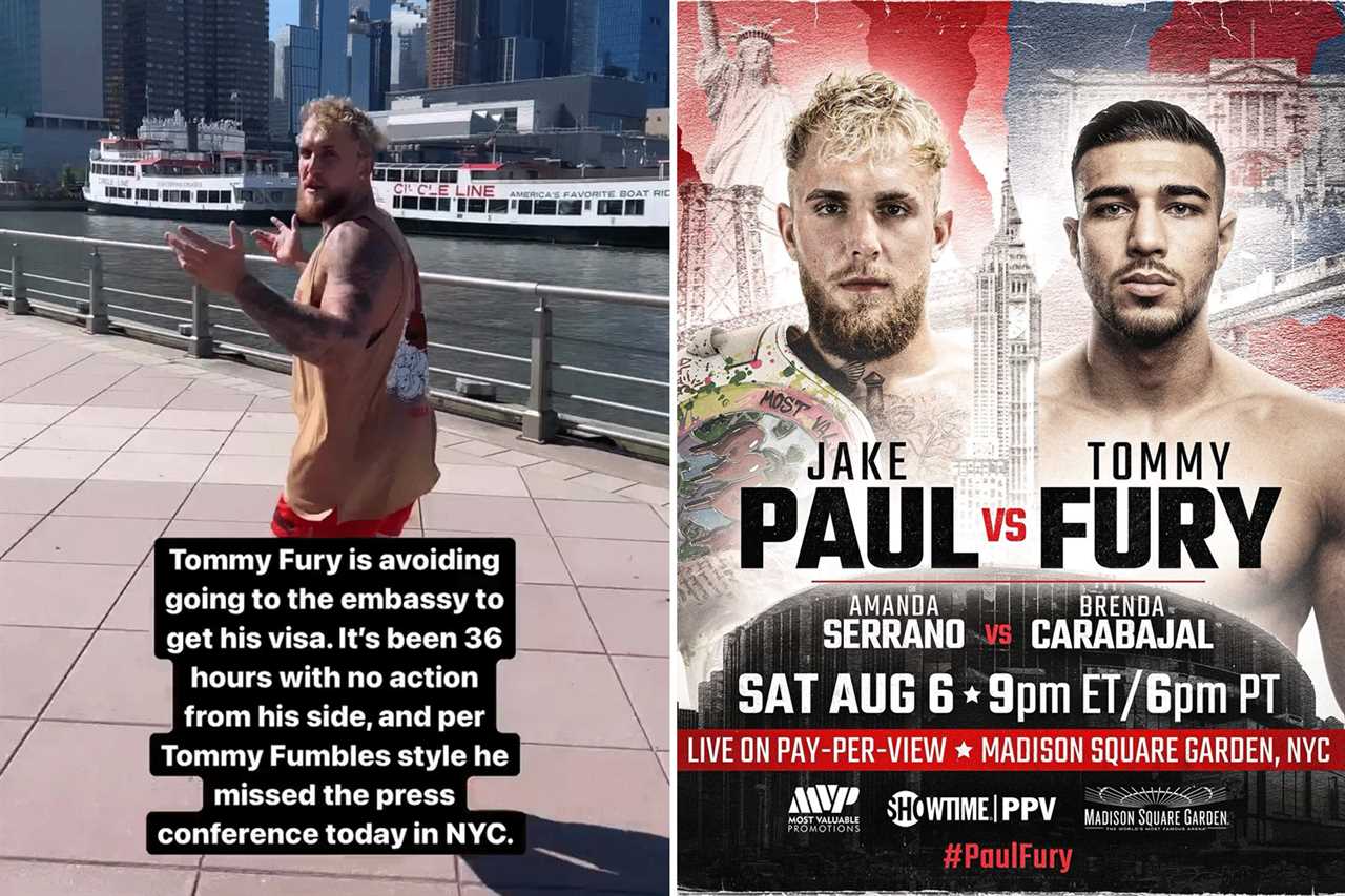 Jake Paul will fight Tommy Fury in the UK for $15m, and Brits are showing 'no urgency to obtain a US visa'
