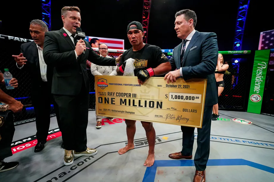 Ray Cooper, a MMA superstar who has won two $1m PFL cheques... but admits that he doesn't know where the'meaningless belts' are.