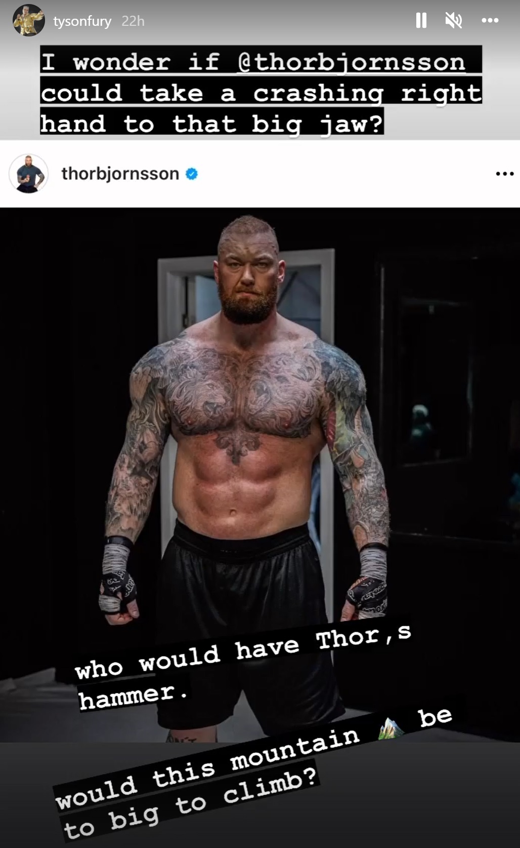 Thor Bjornsson refers to Tyson Fury's 600 pound boxing bout after Gypsy King mocks former Game of Thrones star