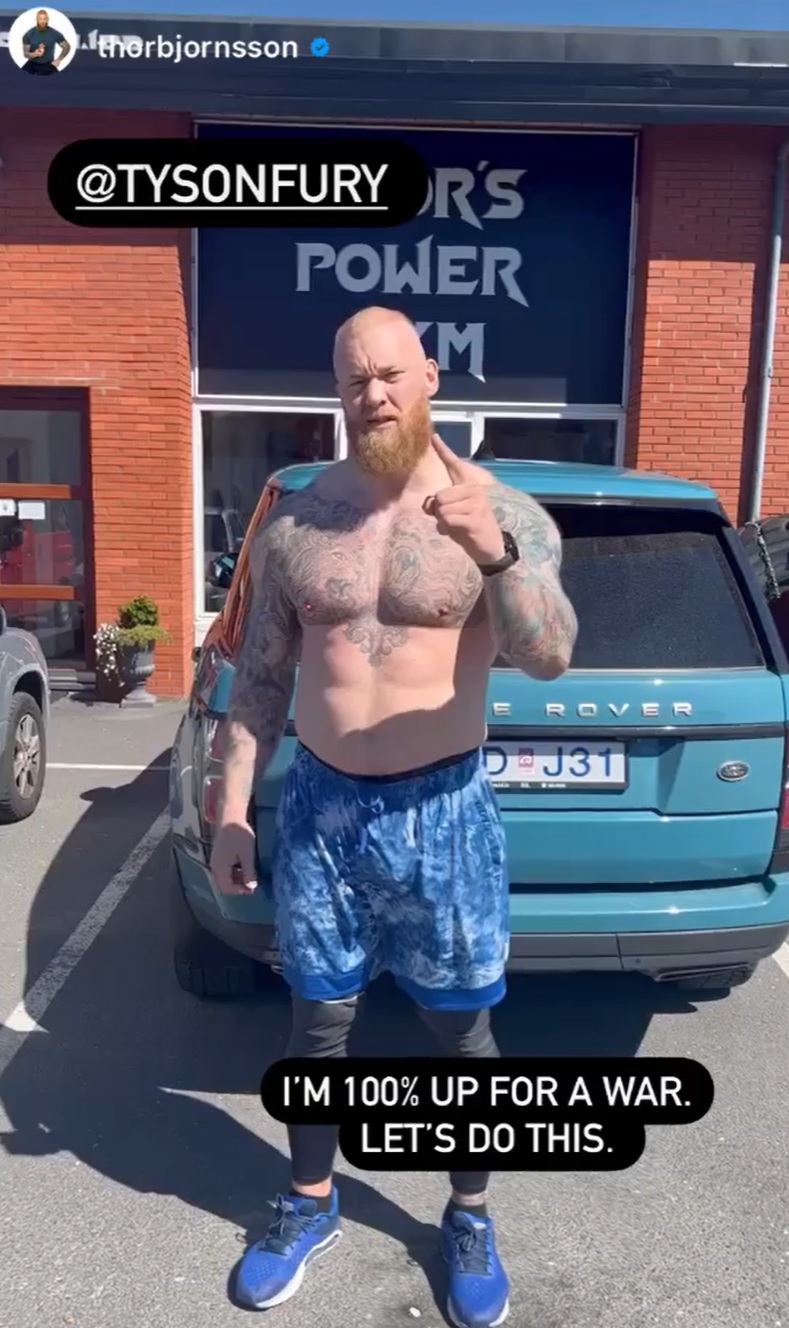 Thor Bjornsson refers to Tyson Fury's 600 pound boxing bout after Gypsy King mocks former Game of Thrones star