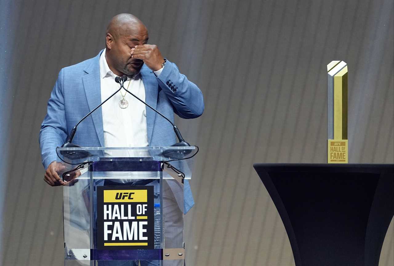 Daniel Cormier weeps as an ex-champ is inducted in the UFC Hall of Fame alongside unbeaten legend Khabib