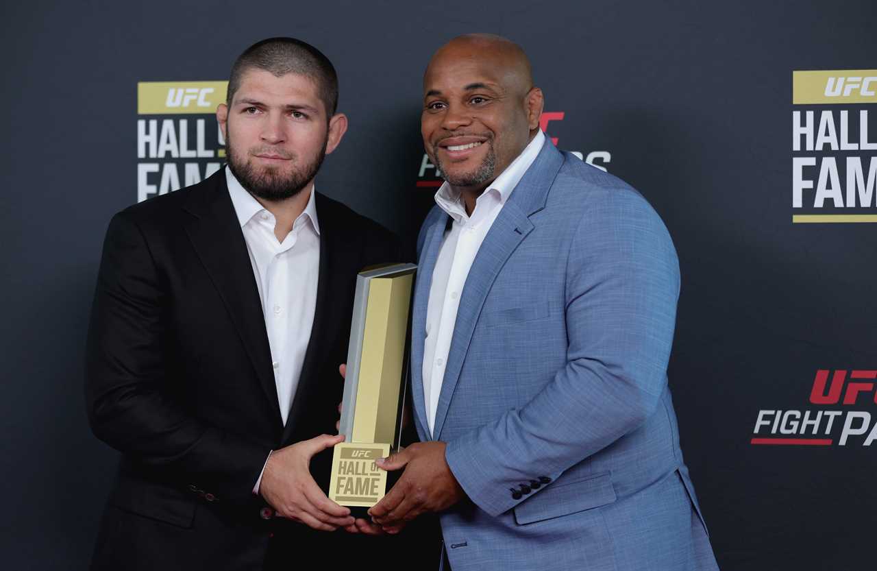 Daniel Cormier weeps as an ex-champ is inducted in the UFC Hall of Fame alongside unbeaten legend Khabib