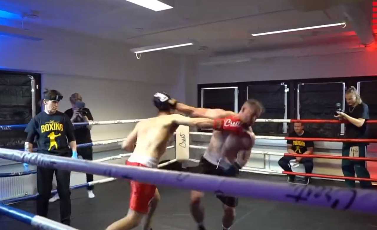 You can see TikTok's star being brutally knocked out by YouTuber. Then, medics rush to the ring to treat the stricken fighter.