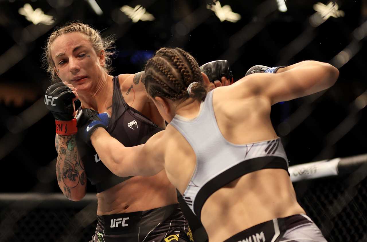 Just 42 seconds into UFC 276 in Las Vegas, a horrifying moment UFC fighter's elbow is bent backwards.