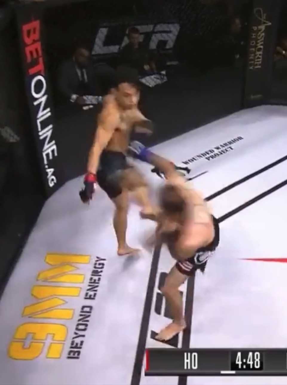 An Tuan Ho, a MMA fighter, delivers a brutal fight-ending kick in just 14 seconds that lifted his opponent into mid-air.