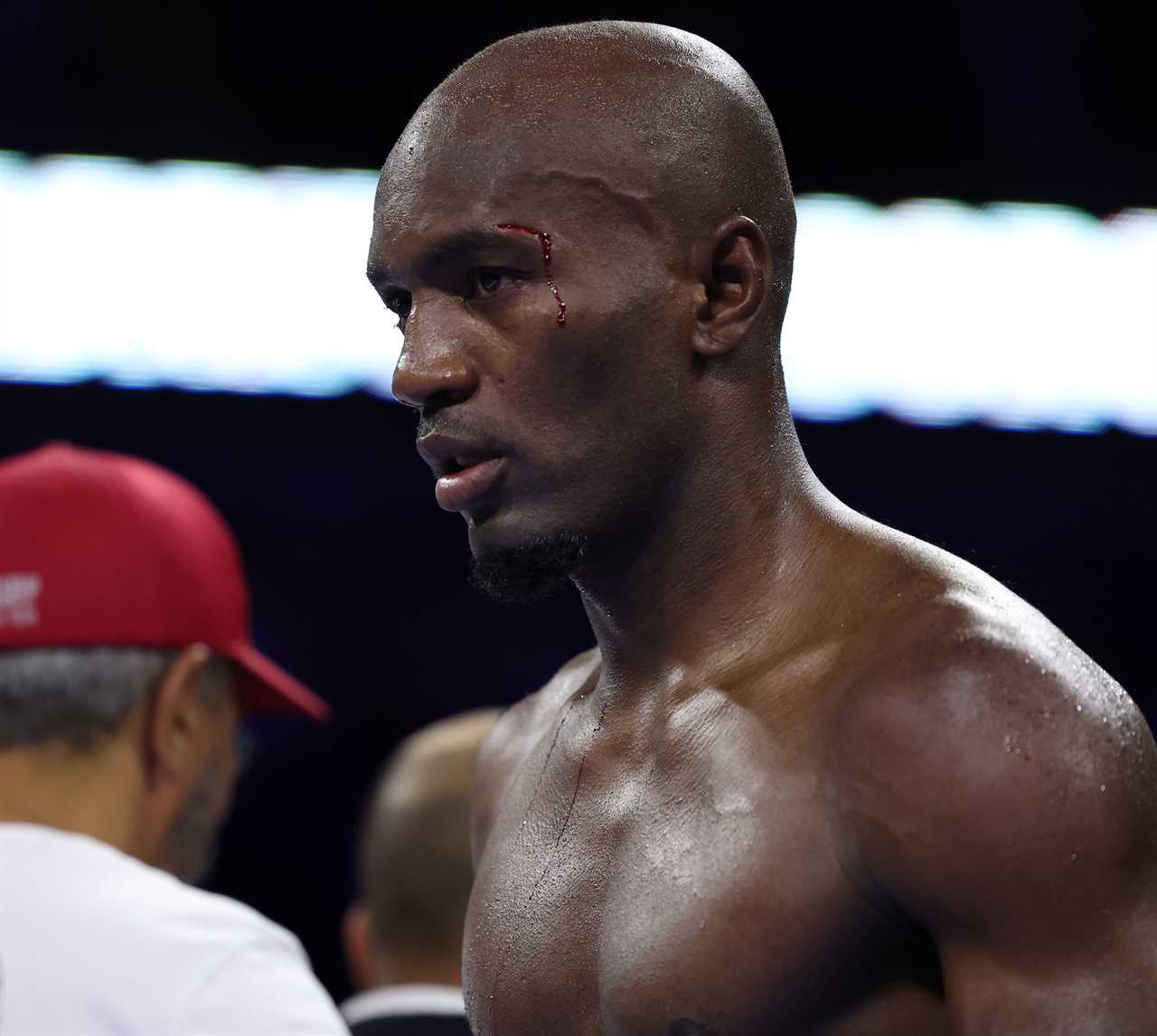 Michel Soro, boxer, suffers horror cut after a head clash with Israil madrimov causes their fight in controversy AGAIN