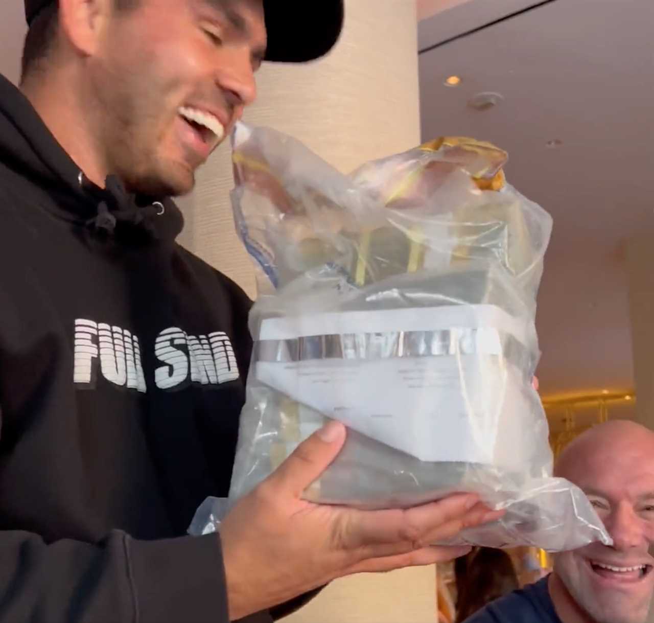 UFC boss Dana White presents Kyle from Nelk Boy $250,000 cash as a birthday present.