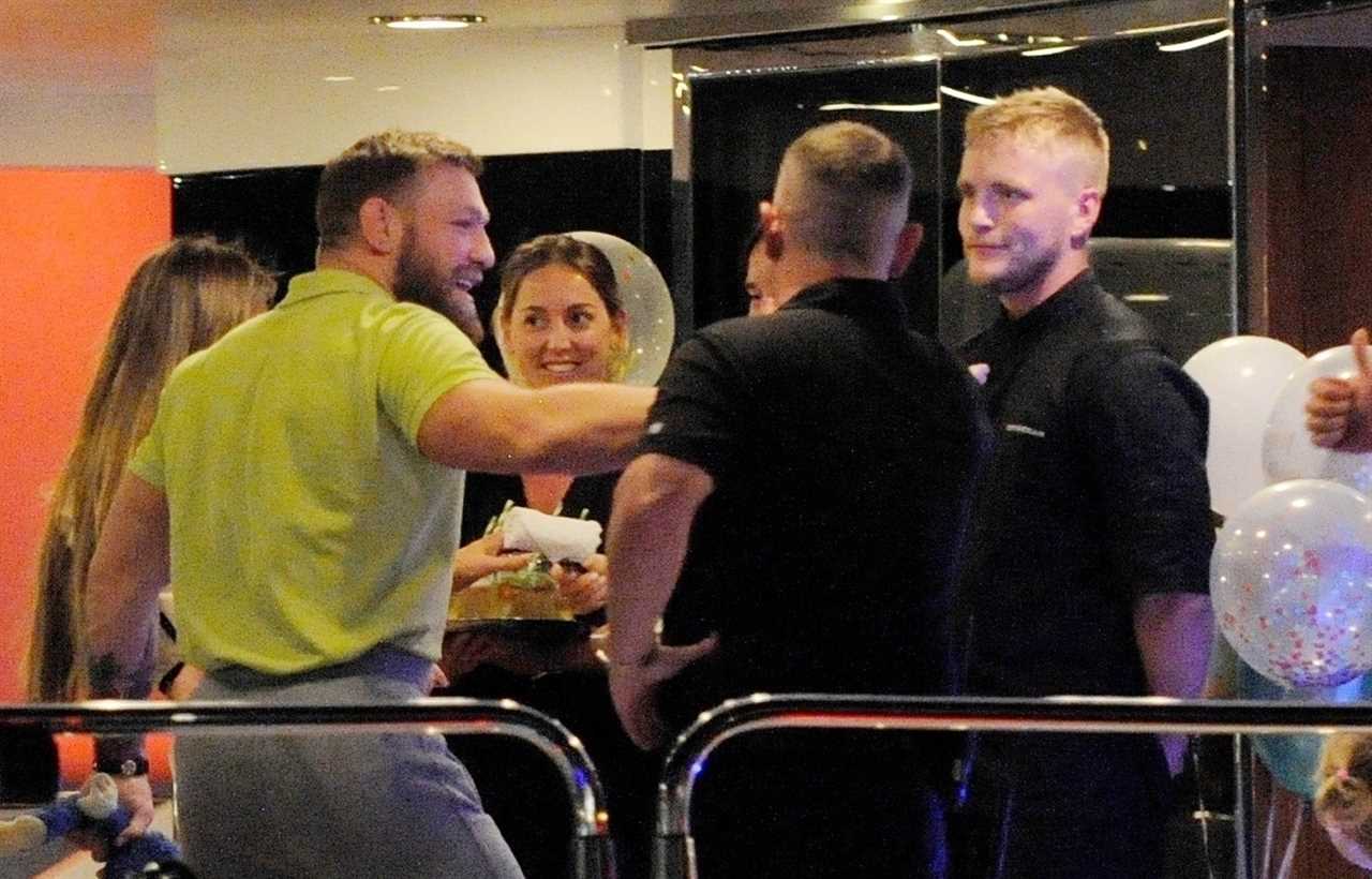 Conor McGregor, UFC fighter, celebrates his 34th birthday aboard a luxury yacht with Dee Devlin. He flew over to the party with some of his friends on jet.