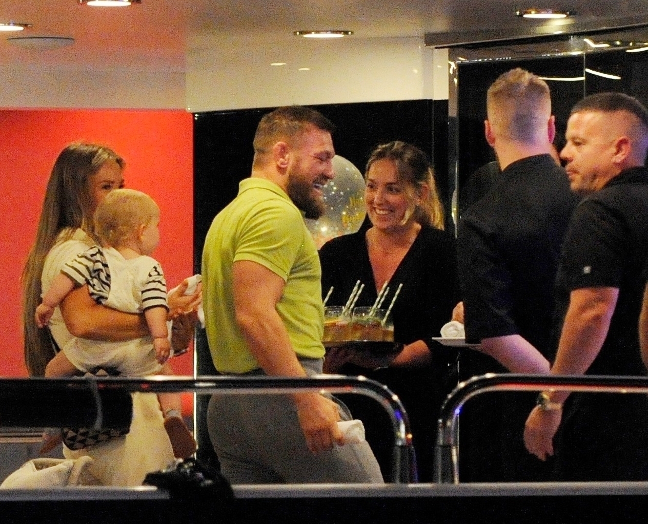 Conor McGregor, UFC fighter, celebrates his 34th birthday aboard a luxury yacht with Dee Devlin. He flew over to the party with some of his friends on jet.