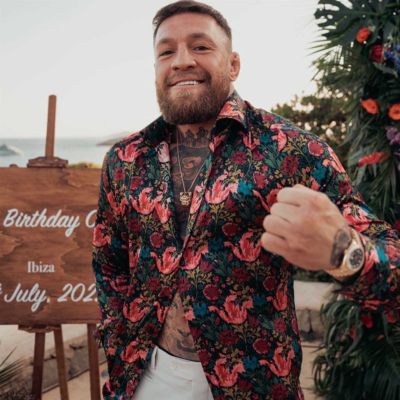 Conor McGregor celebrated his 34th birthday with a lavish bash that included a stunning fiancee and an incredible UFC octagon cupcake
