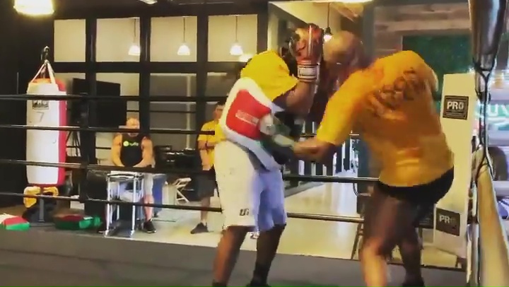 Watch 56-year-old Mike Tyson roll back years in sparring by landing brutal body shots and showing off slick defence
