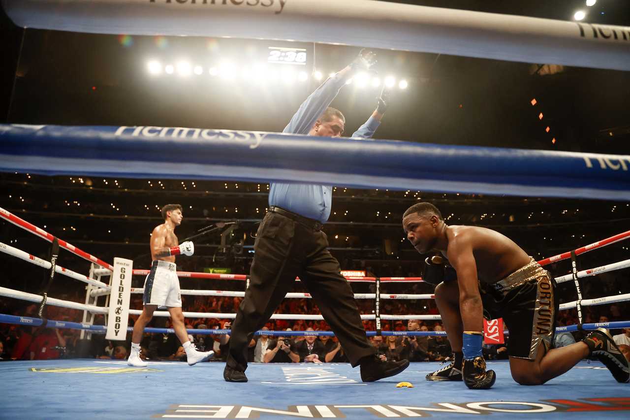 After knocking Javier Fortuna down THREE more times, Ryan Garcia calls out Gervonta Davies