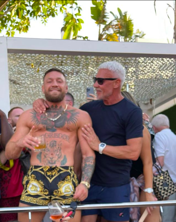 Topless Conor McGregor celebrates his birthday with Gary Lineker's brother Wayne at UFC's wild celebrations in Ibiza