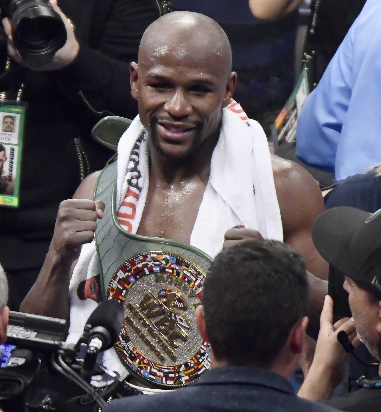 Floyd Mayweather, 45 shows off his amazing hand speed amid rumors that the boxing legend will defend his 50-0 record