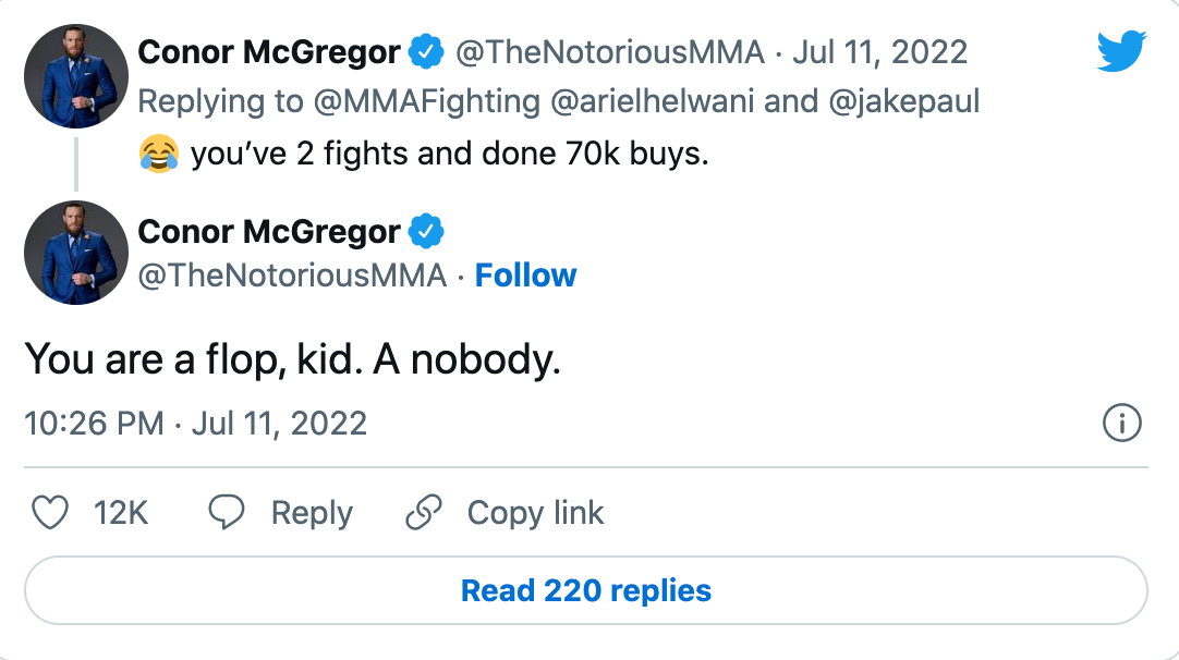Jake Paul blasts Conor McGregor's attempt to 'discredit him' and claims that the UFC star is following him on social media