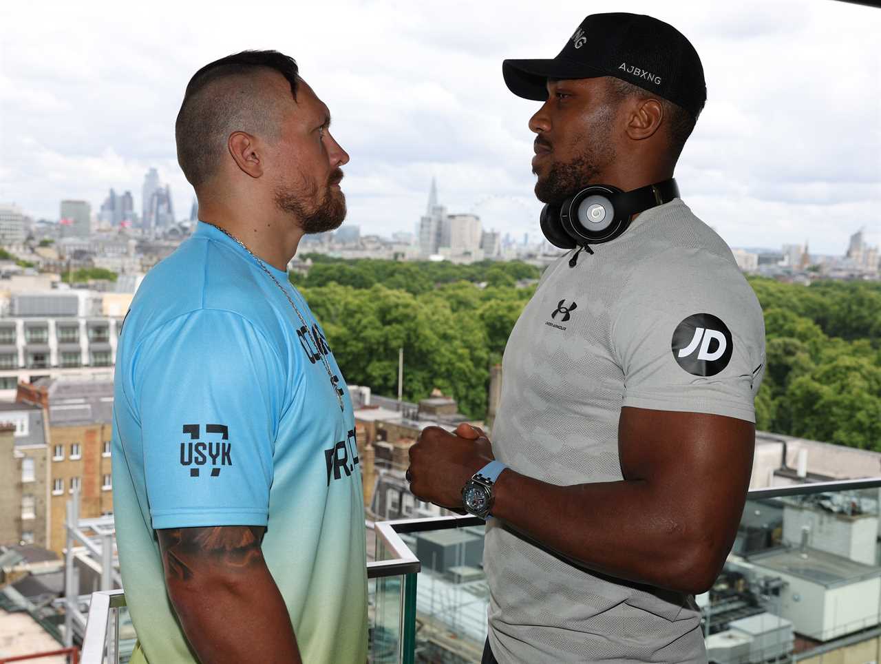 Anthony Joshua warned Oleksandr Usyk that he is sending home sparring partners 6ft 6in tall and demands 'WAR!' at training camp