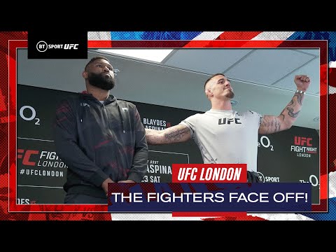 The fighters meet face-to-face Curtis Blaydes and Tom Aspinall UFC London Fight Week