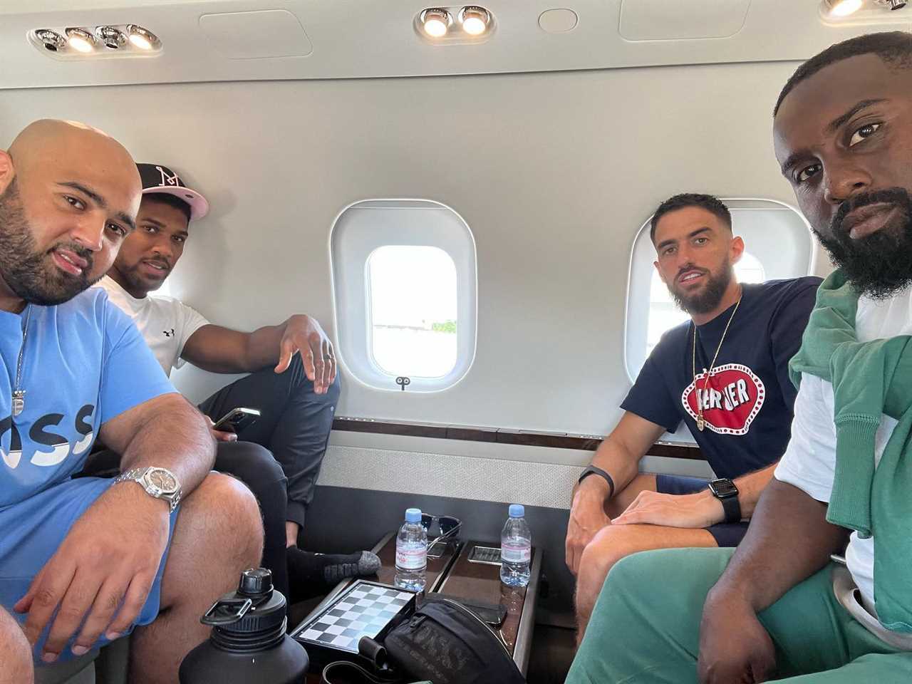 Anthony Joshua's Saudi camp in Saudi Arabia for Usyk Rematch after Private Jet Flight. Includes chess matches, tennis workouts, and more