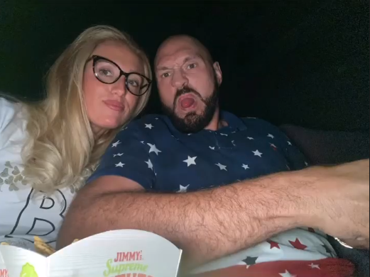 Paris and Tyson Fury enjoy a date night at the cinema when Tyson Fury, heavyweight champion, takes her wife to see Elvis